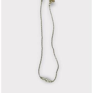 Unbranded Women’s Pearl Necklace Link Chain Gold Plated 3 Costume Pearls 16in